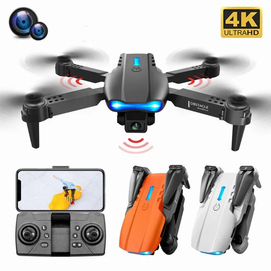 K3 E99 Pro Mini Drone Caméra HD WIFI FPV Drone Évitement d'obstacles à trois côtés Hauteur fixe Quadcopter RC pliable professionnel