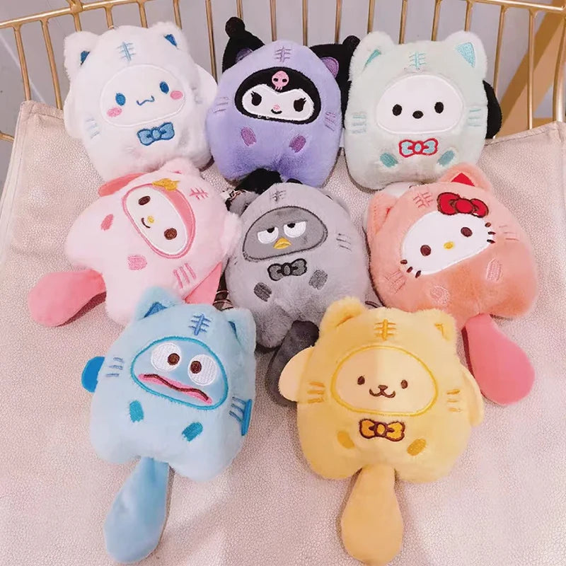 Llavero con muñeco de peluche de Sanrio, Melody, Cinnamoroll, Pochacco, bonito llavero con colgante para bolso, regalo para niños, juguetes, mochila, decoración, regalos para niñas