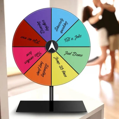 Roue de prix effaçable à sec, jeu de roulette de couleur, roue de rotation modifiable en acrylique pour prix, roue de prix de table