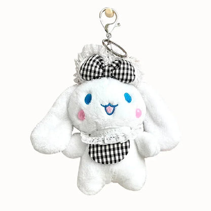 Lot de 10 peluches Sanrio Pochacco Cinnamoroll Kuromi Melody, porte-clés Kawaii, pendentif, poupée en peluche douce