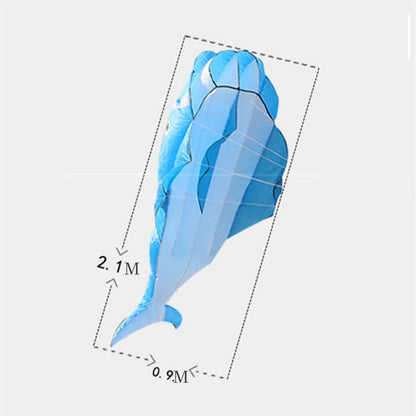 Cerf-volant géant 3D en forme de baleine et de dauphin de 2,2 mètres, logiciel de sport, parapente, cerf-volant de plage, jouets d'extérieur pour adultes et enfants