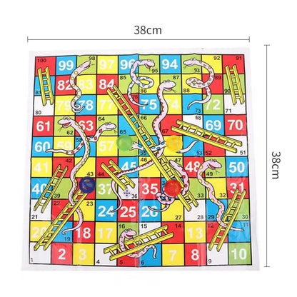 1 ensemble de jeux de société éducatifs et amusants à échelle de serpent, puzzle, jouets pour enfants, jeux d'échelle, plateau pliable portable, jeux de société familiaux