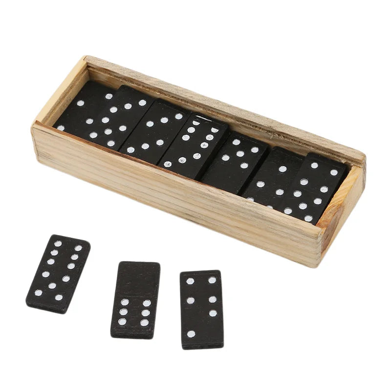 Juego de 28 piezas de dominó de madera para niños, juego de mesa, juguetes educativos para niños, regalo de Navidad