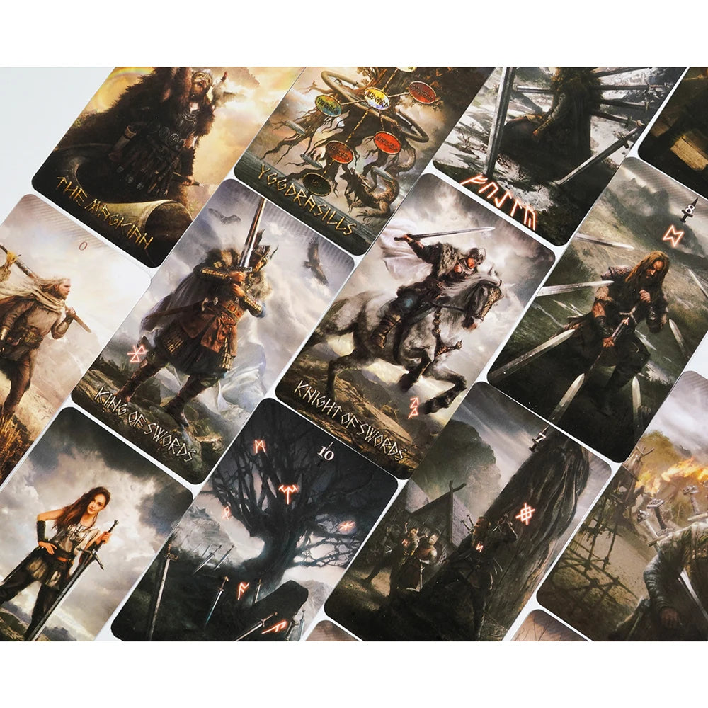 78 cartes de tarot runiques pour percer les secrets de l'ancien nordique, en utilisant le jeu de société Ryder Whitetarot, cadeaux de jeu