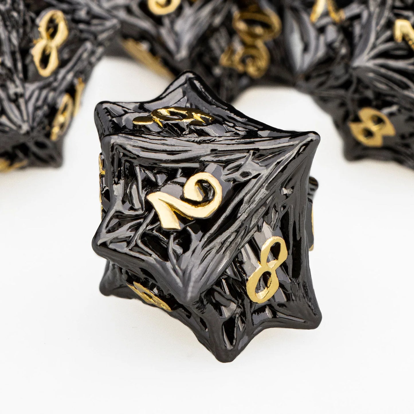 ORIFANTUO Tree Root Dnd Metal Dice Set Vert D+D Polyédrique Dés Pour D&amp;D Dungeon et Dragon Pathfinder Jeu de Rôle Dés