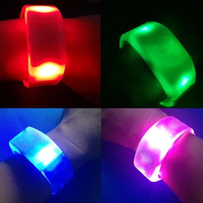 6pcs LED Glow Bracelets Light Up Flashing Bangle Wristbands Glow in The Dark Party Supplies For Concert Party Carnival Gifts