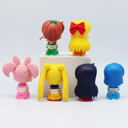 Figura de anime Sailor Moon de 7 cm, figura de acción de Tsukino Usagi/Chibiusa/Kino Makoto, figura de Sailor Mars, Júpiter, Mercurio y Venus, juguete para niños