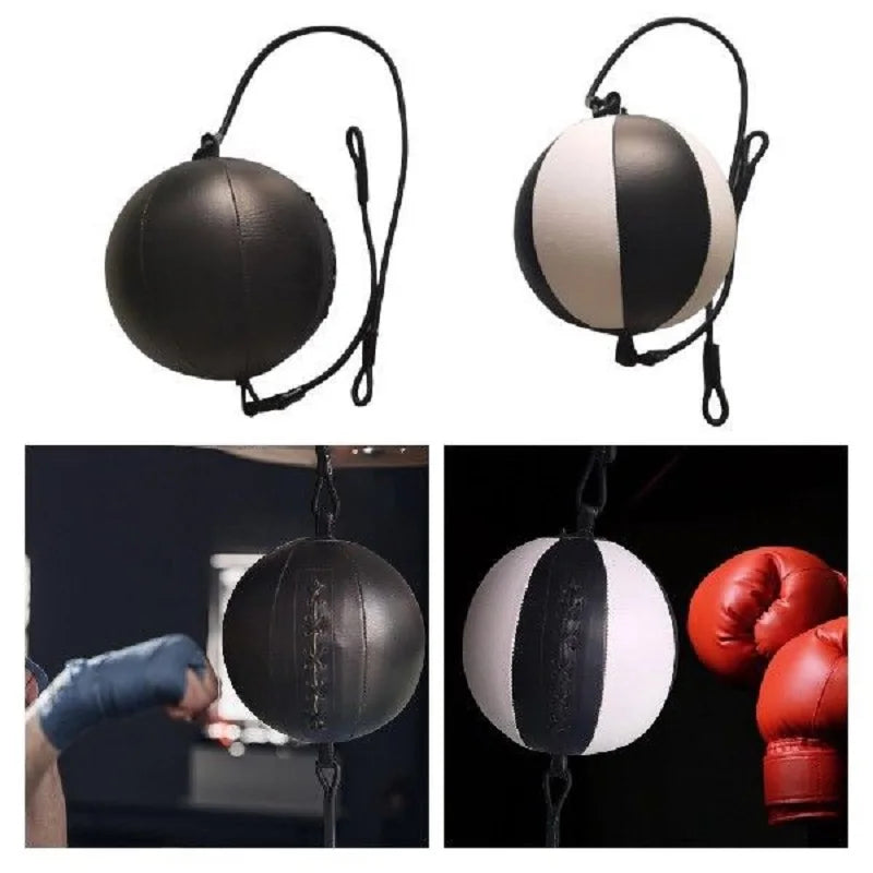 Quality PU Leather Punching Ball  Boxing Bag Inflatable Reflex Speed Balls Fitness Training Double End Boxing Speed Ball vent