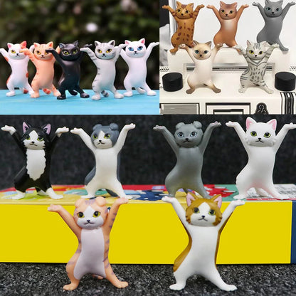 Figura decorativa de gato bailando de 5 modelos, modelo de gato animado, juguete de moda, cápsula de gato encantadora, muñeco de juguete, decoración de tartas