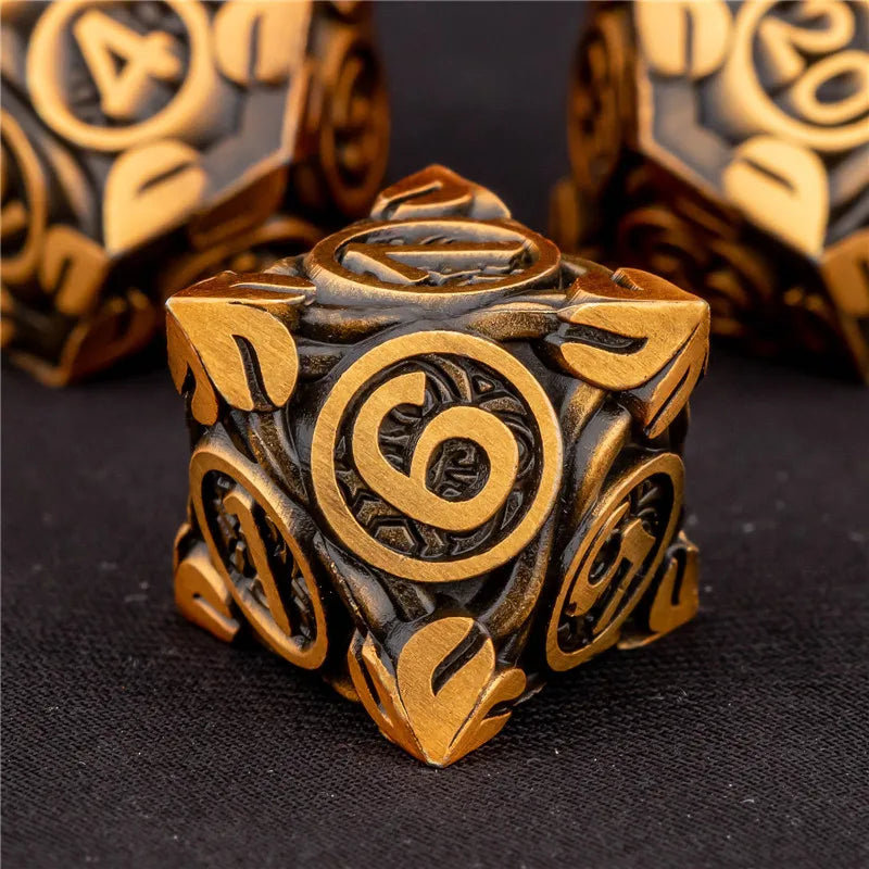 KERWELLSI Tree Root Dnd Metal Dice Set D&amp;D, D+D Polyédrique Dés Pour D dnd D Dungeon et Dragon Pathfinder Jeu de Rôle Dés