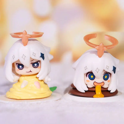 Genshin Impact Figure Blind Box Jeu Périphérique Dessin Animé Kawaii Nourriture D'urgence Paimon Figurines À Collectionner Modèle Jouets Poupée