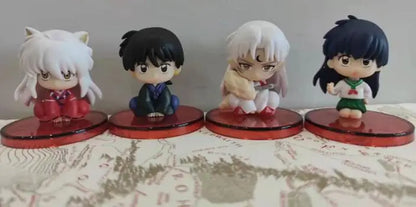 4 piezas/set Anime INUYASHA linda figura modelo juguetes 5 cm