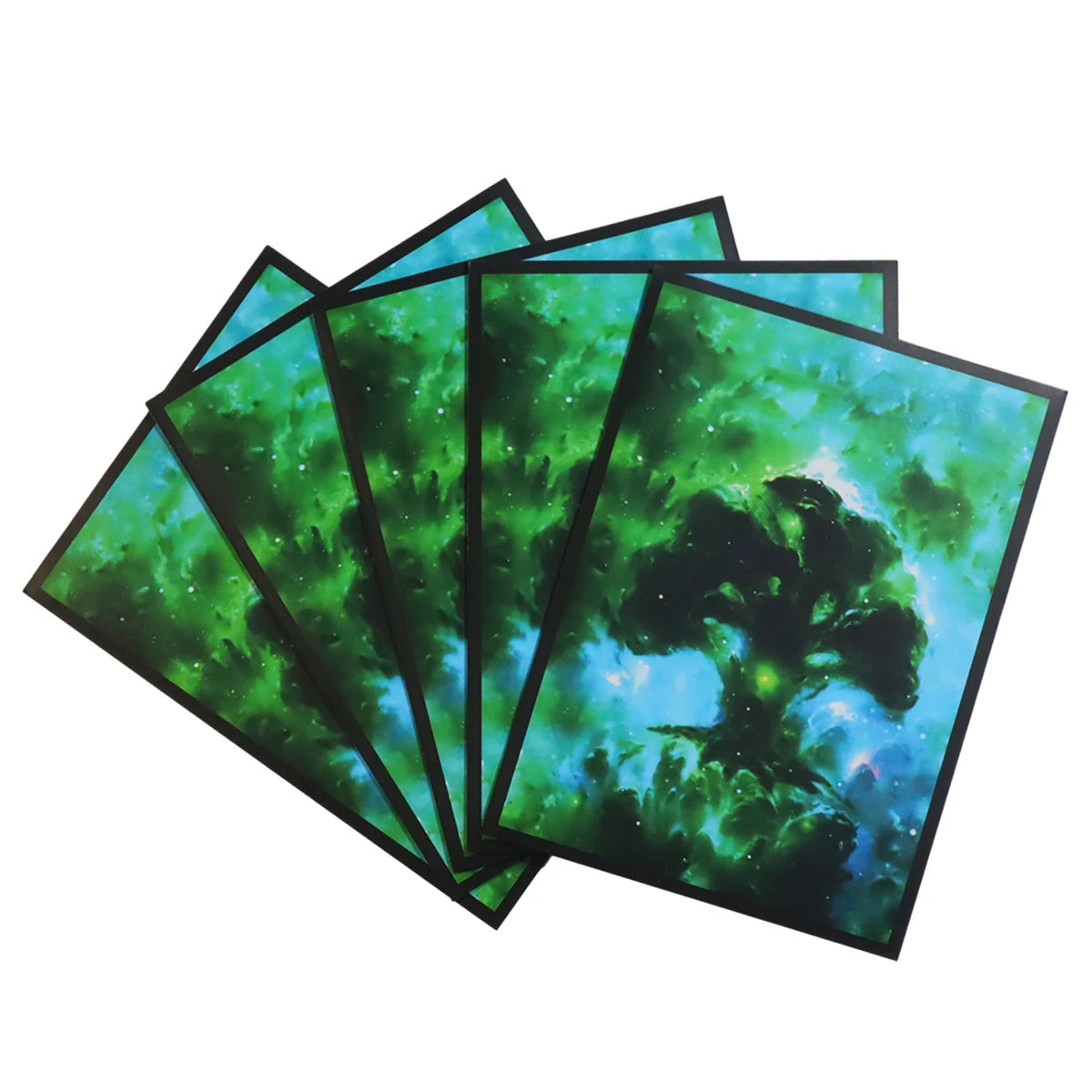 60 fundas protectoras para cartas de tamaño estándar de 66 x 91 mm para juegos de mesa, cartas de juego TCG, Pkm/MTG, isla/bosque