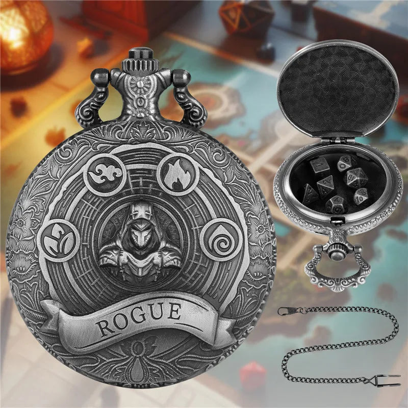 Steampunk Pocket watch Dice Xmas Gifts Pendant Mini Metal DND Dice 6mm pocket watch case Polyhedral DND dices for Christmas