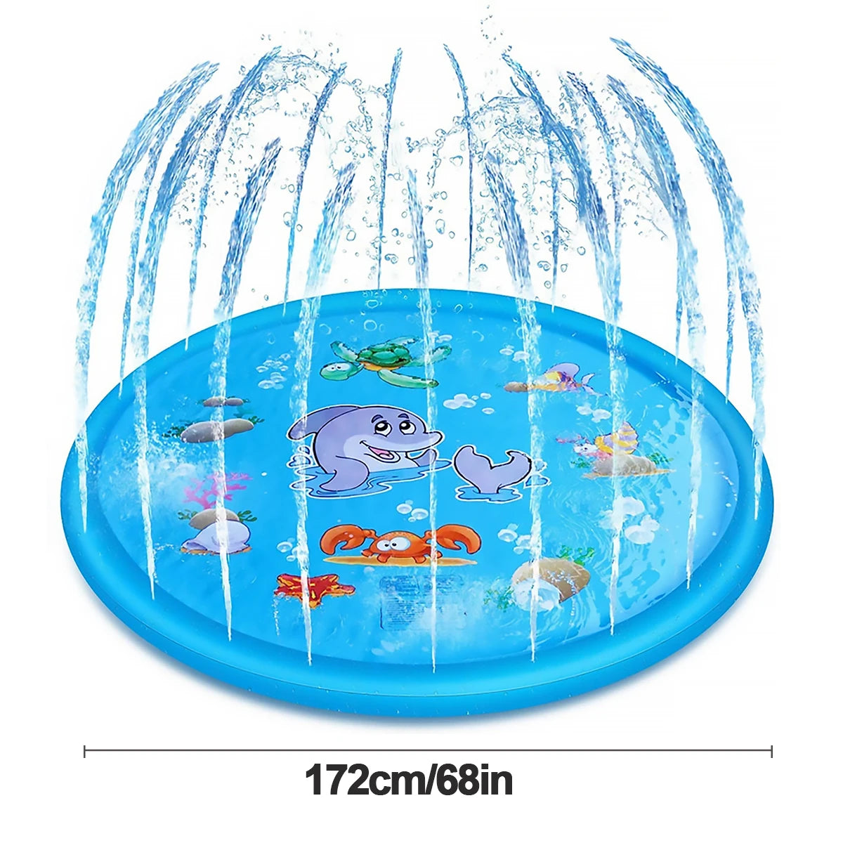 Tapis d'arrosage gonflable pour piscine d'été pour enfants de 170 cm, tapis de jeu rafraîchissant, jouet interactif d'extérieur pour enfants