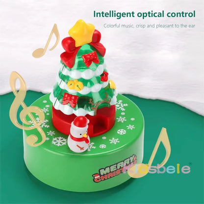 Christmas Tree Music Box Musical Box Portable Christmas Scene Kids Gift Novelty Crystal Ball Music Box