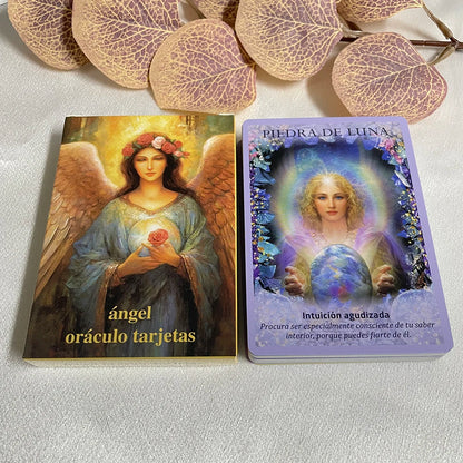 Baraja de oráculo de ángeles en español, hermosa versión de 44+1 cartas, adivinación, runas del tarot y significado