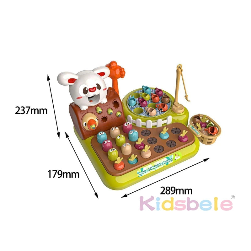 Electric Fishing Game Toddlers Montessori Toys Pulling Carrot Fine Motor Skill Learning Educational Toys For Baby 1 2 3 Years