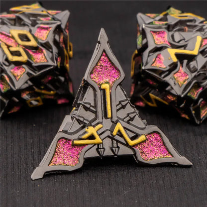 OUKELANWO DND Metal Dice Set D&amp;D, dés de jeu de rôle polyédriques Dungeon et Dragon, dés de jeu RPG D et D D20 D12 D10 D8 D6 D4