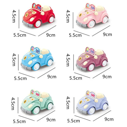 Cartoon Mini Q Pull Back Power Convertible Purple Car 6 Style Miniature Furniture Dollhouse Toy Model Set Kids Birthday Gifts