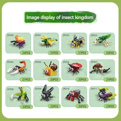 City Creativity Mini Insects Building Blocks Ladybug Snail Dragonfly Butterfly Beetle Bricks Animal Toys Educational For Kid