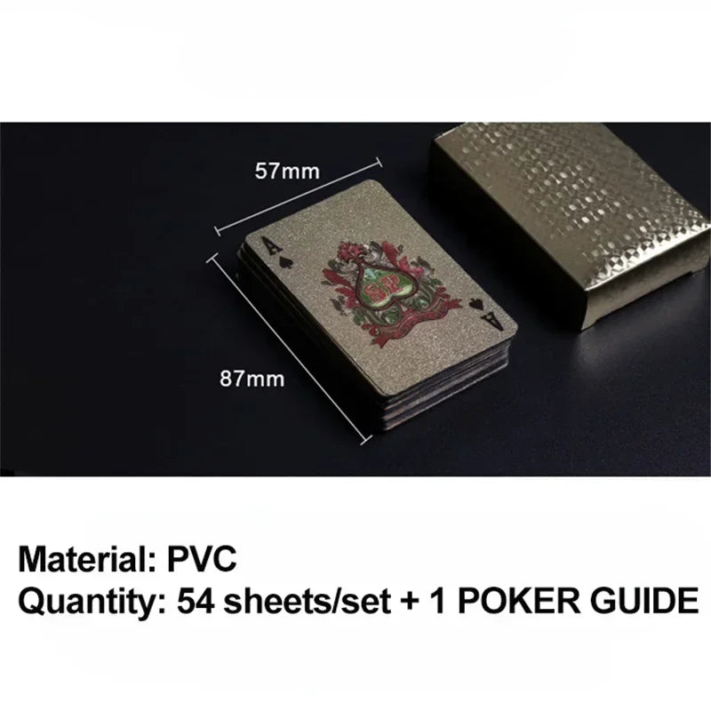 54Pcs/Set Playing Cards Texas Plastics Waterproof US Dollar Pattern Poker Table Game With Box Collection Dropship Gold Silver