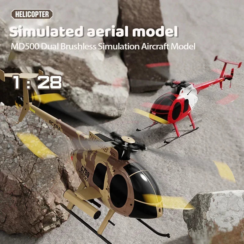 2024 Rc Era Nouveau 1:28 C189 Bird Rc Helicopter Tusk Md500 Dual Brushless Simulation Model 6-axis Gyro Simulation Model Boys Toys