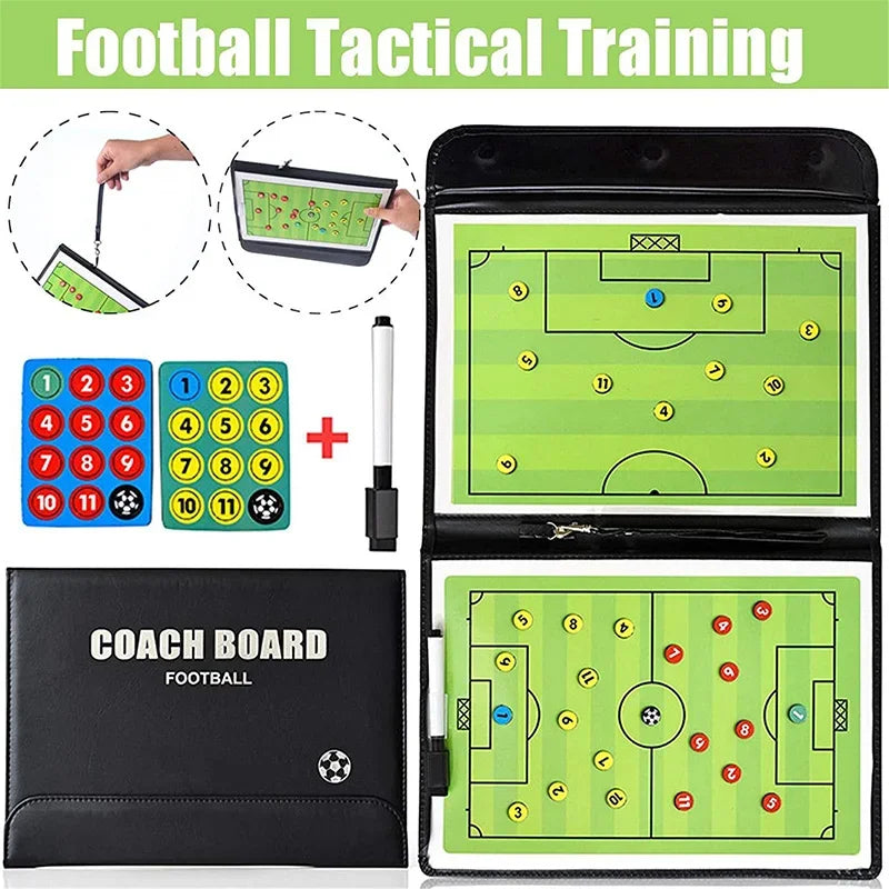 Football Volleyball Basketball Tactical Board Sandbox Folding Leather Basketball Coaching Disc Magnetic Tactical Board with Pen