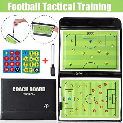 Football Volleyball Basketball Tactical Board Sandbox Folding Leather Basketball Coaching Disc Magnetic Tactical Board with Pen