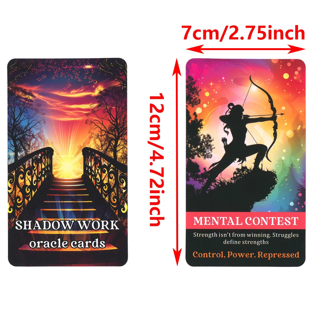 Cartes Oracle Shadow Work 12x7cm Jeu de 56 cartes de tarot dans une boîte Papier 400 g/m² Mots-clés d'affirmation Taro