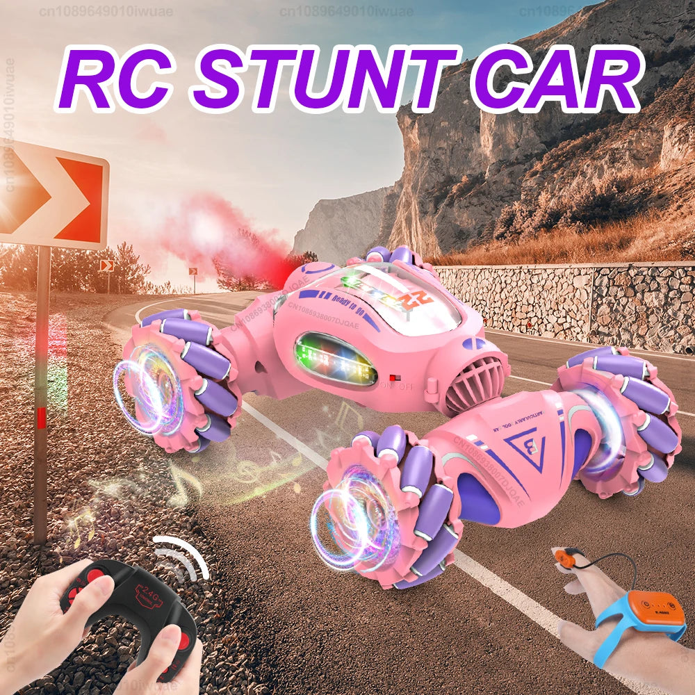 Coche acrobático RC 4WD 1:16 para niños, doble cara, giro, 2,4 G, control remoto por radio, coche acrobático RC Twist Drift, juguetes para niños, regalos