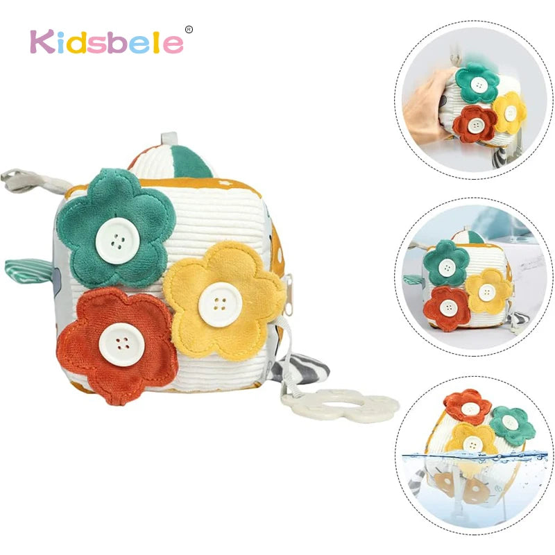 Kids Cube Toy Baby Portable Intellectual Development Toy Three-dimensional Fine Workmanship Soft Plush Toy