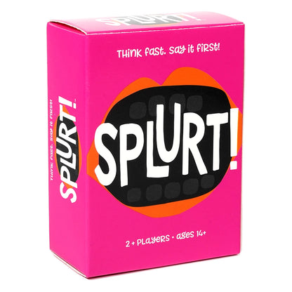 Juego de cartas Splurt ¡Splurt! Juego de cartas portátil para fiestas ¡Piensa rápido y dilo primero!, Juego de mesa rosa