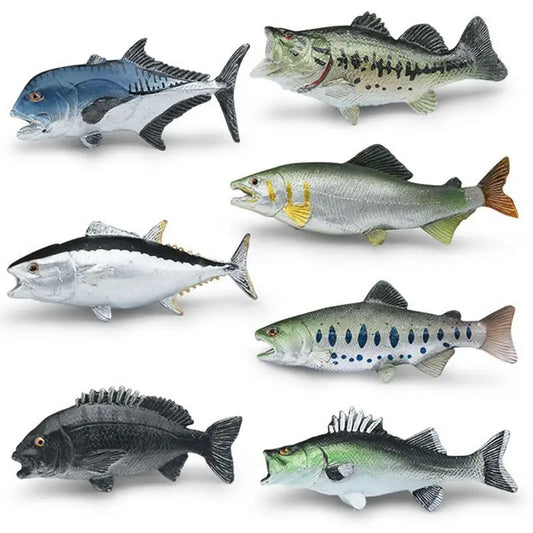 Simulation Marine SeaLife Thon Saumon Poisson Figurines Figurines Action Animaux Océan Poisson Modèle Jouets Éducatifs Pour Enfants Cadeau