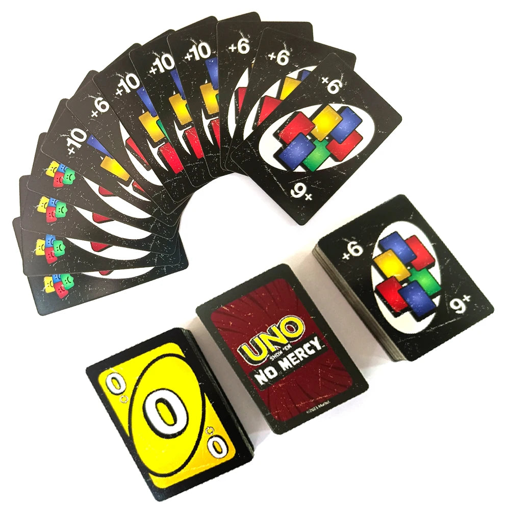 Jeu de société Uno No Mercy Jeux de société Cartes UNO Table Fête de famille Divertissement Jeux UNO Jouets de cartes Enfants Anniversaire Noël