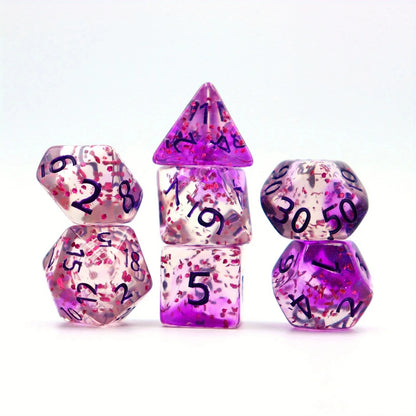 Ensemble de 7 dés DND de style cristal, dés de jeu de table polyédriques, dés de jeu de rôle RPG