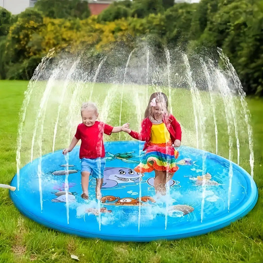 Tapis de jeu extérieur 170 cm pelouse plage animal marin gonflable jet d'eau enfants arroseur tapis de jeu tapis de jeu d'eau tapis de plage coussin jouet