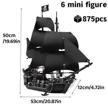 Pirates des Caraïbes Navire Queen's Revenge Navire de guerre Black Pearl Voilier Bloc de construction Briques MOC 4195 Jouets d'assemblage Cadeau pour enfant