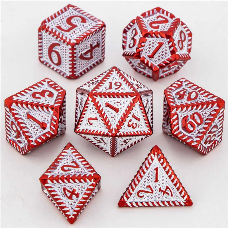 KERWELLSI D&D Dice Set DND, Polyhedral Metal Dungeon and Dragon Role Playing Game Dice, Handmade Dice D20 D12 D10 D8 D6 D4