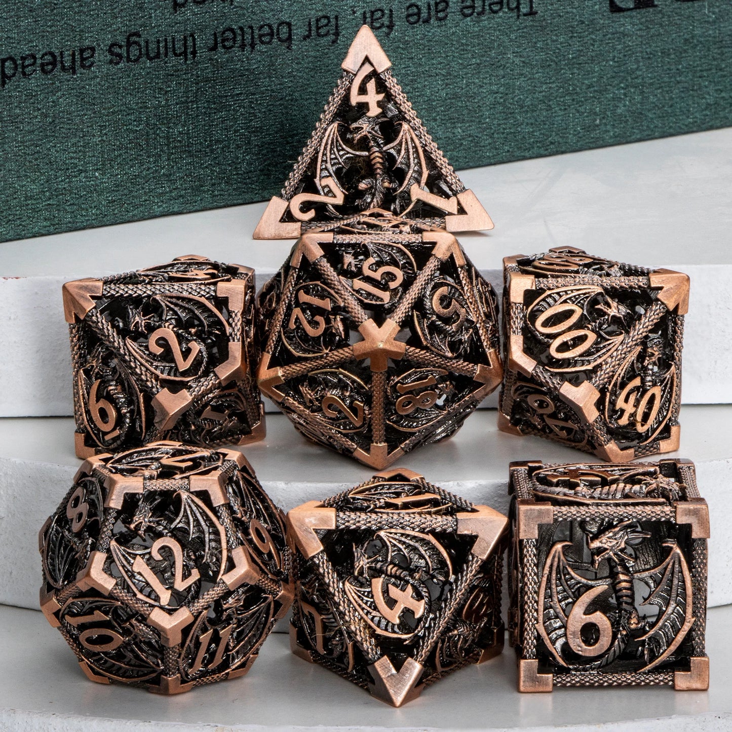 Ensemble de dés en métal DND D6 Hollow Dragon Dice D20 Dungeon Dice Dragon D et D pour Pathfinder Role Playing D D D Polyédriques