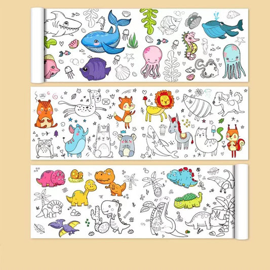 Papel de dibujo de 90 cm para niños, rollo de papel para colorear con temática de grafiti, material didáctico para jardín de infantes, juguetes educativos para niños