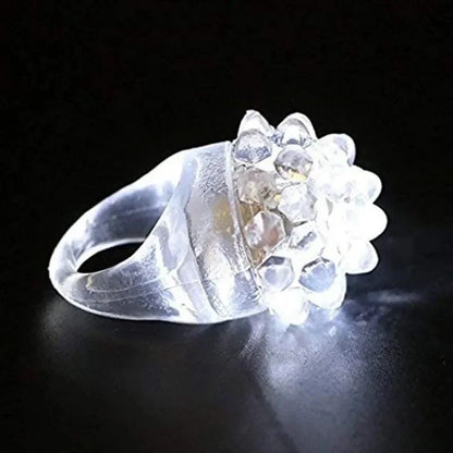 20/30 piezas de anillos intermitentes LED blancos, anillos de gelatina con bultos, anillos iluminados para los dedos que brillan en la oscuridad, suministros para fiestas de cumpleaños y bodas