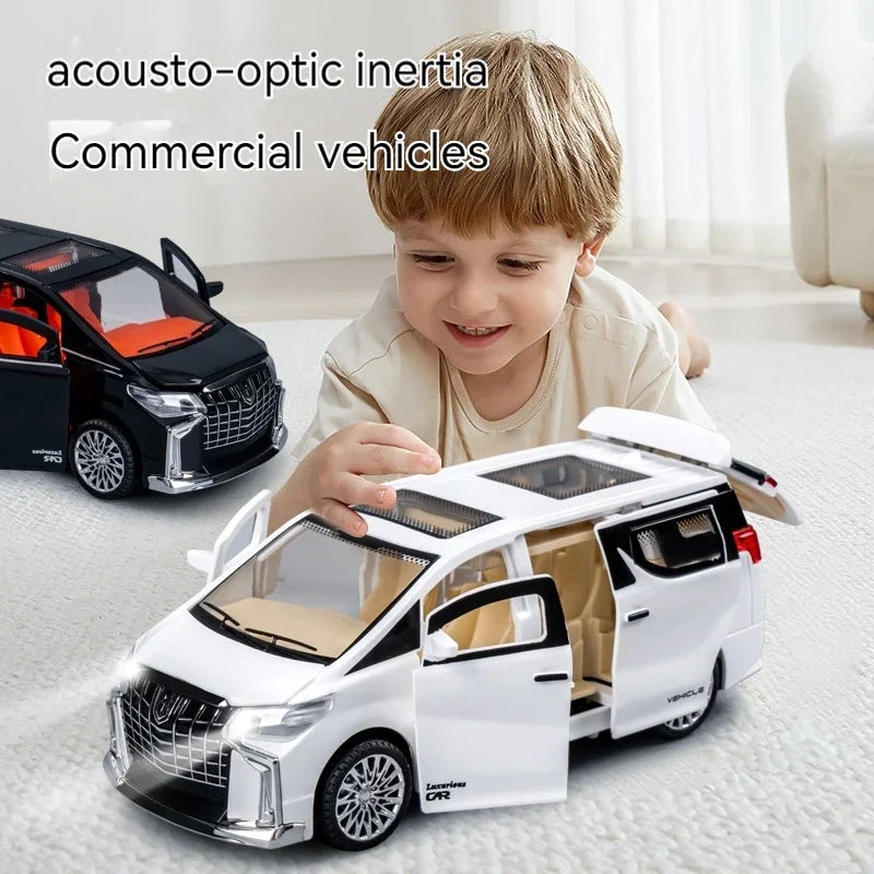 Children's inertia pull-back car toy with lighting sound simulation commercial car model boy gift Toy car holiday gift