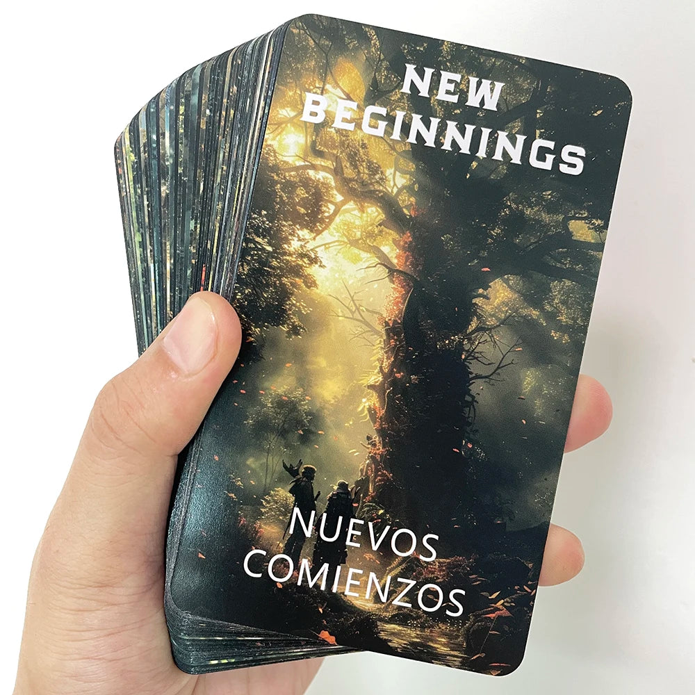 Cartas del Tarot del Bosque Desconocido, Cartas del Oráculo en Español e Inglés, 12 x 7 cm, Baraja del Tarot de la Profecía, Juguetes de Adivinación, 56 Cartas