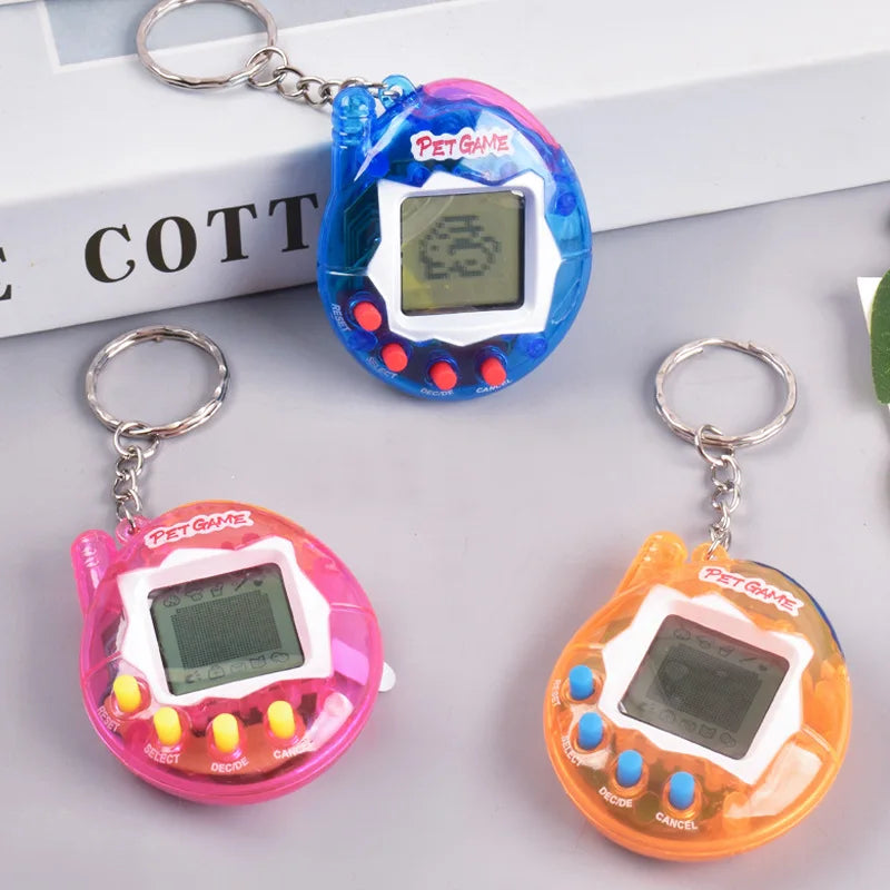 3 piezas de mascotas electrónicas transparentes Tamagotchi de los años 90 nostálgicos, 168 mascotas en uno, juguetes cibernéticos digitales virtuales para mascotas, juguetes divertidos de píxeles