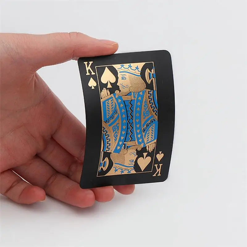 54pcs Cards Waterproof PVC Pure Black Magic Box-packed Plastic Playing Cards Set Deck Poker Classic Magic Tricks Tool Board Game