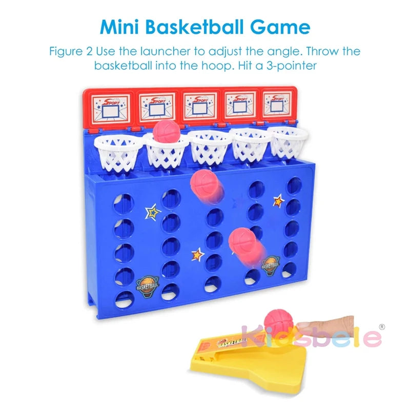 Interactive Toys with Spring Bouncing Linking Shots Kids Educational Multiplayer Toys Basketball Shots Game