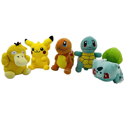 Pokémon Squirtle Charmander Pikachu Psyduck Peluche Poupée 12cm Pendentif Peluche Bulbasaur Pendentif Porte-clés Peluche Cadeau Jouet