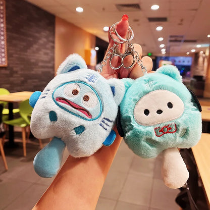 산리오 Fish Plush Keychain Cartoon Sanrio Plush Cinnamoroll 쿠로미 시나모롤 Pompompurin 키링 Cartoon Anime Pendant Kawaii Bag Decor Kid Girl