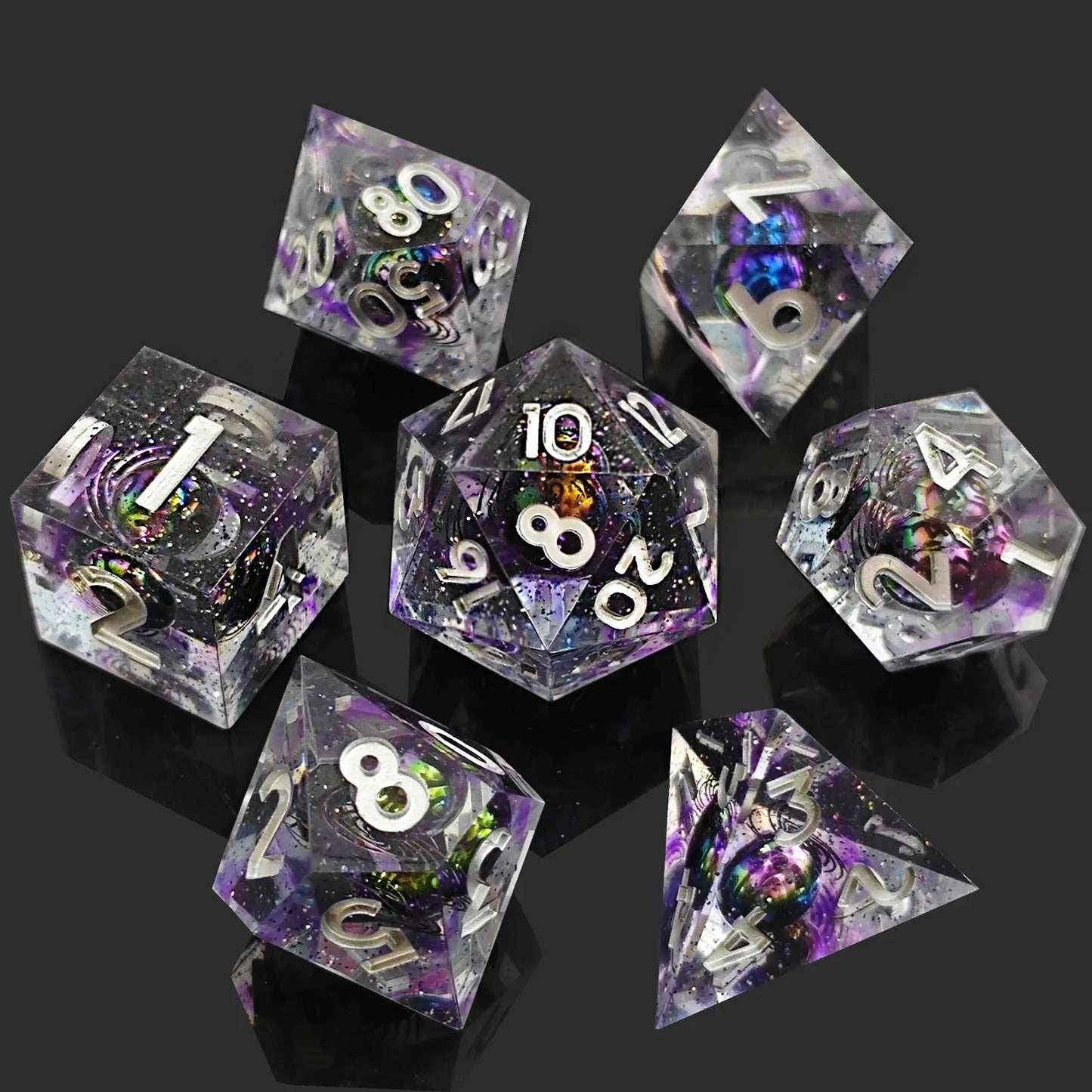 Dados de resina con borde afilado, dados de resina para juegos de rol, dados Planet DND, juego de dados poliédricos para juegos de mazmorras y dragones, regalos de dados para juegos DND